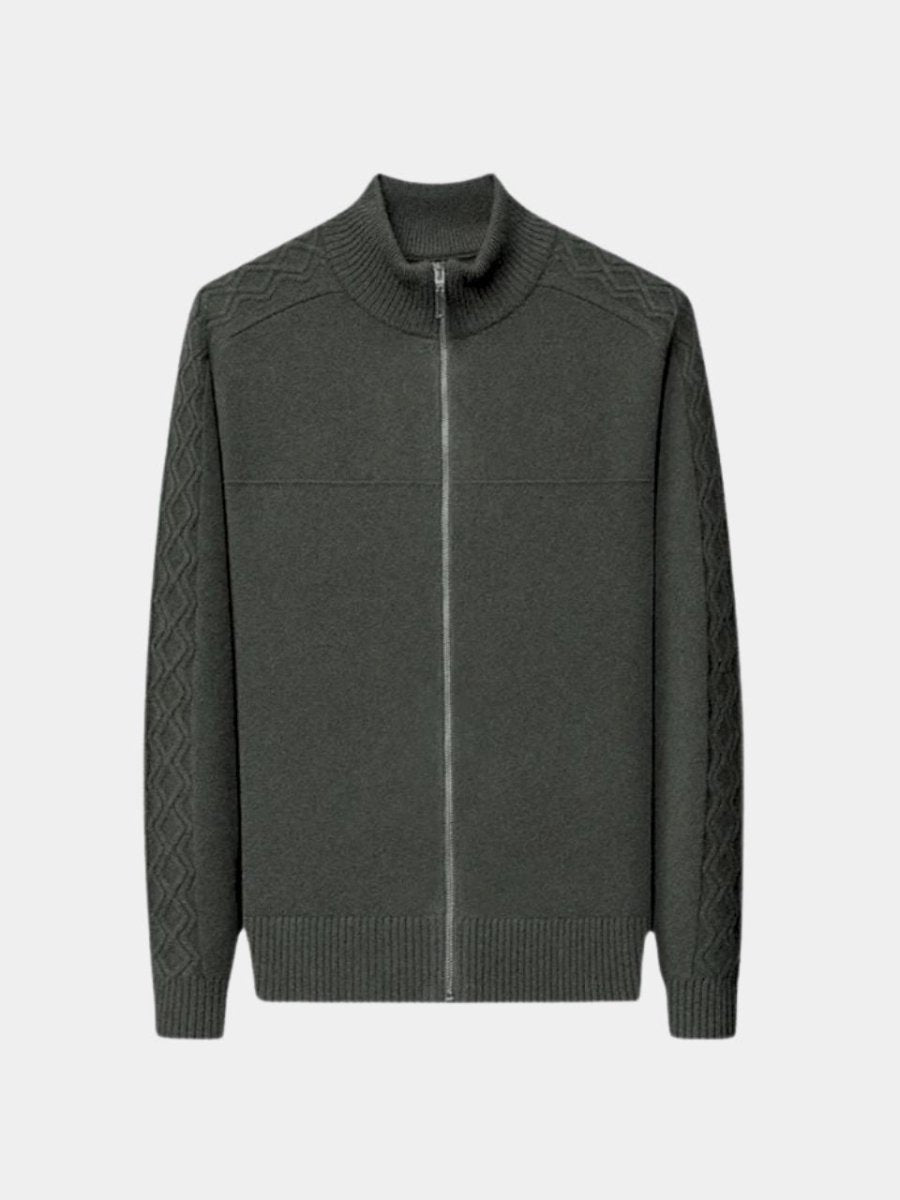 Cashmere Zip Sweater Knit Turtleneck