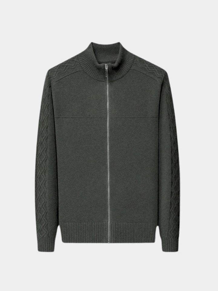 Cashmere Zip Sweater Knit Turtleneck