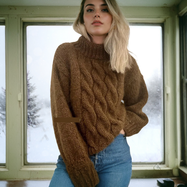 Elena - Jacquard Cozy Turtleneck Sweater